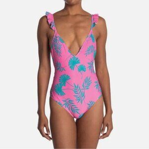 Sisstrevolution One Piece Swimsuit Madi Women Sz M Pink Blue Beach Pool NEW